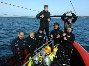 Happy divers at the Outpost